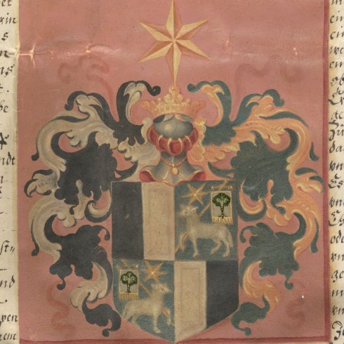 Original des verbesserten Wappens auf dem Wappenbrief von 1684
