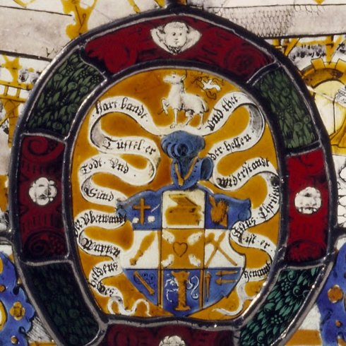 Wappen auf Glasgemälde von 1584